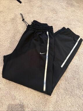 Nike Black Track Pants with Silver Reflective Stripes